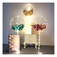 Ballons à DEL bobo d'anniversaire en plastique de couleur standard à bulles de décoration pour fête de mariage avec logo personnalisé