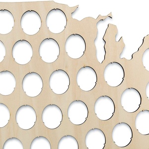 מפת עץ הניתנת להתאמה אישית מחזיק דוב הבית קישוט קיר תלוי בירה מפת בירה - Product Image 4