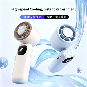 Nuevo Ventilador de Cuello Plegable Recargable por USB 2026, 100 Velocidades, Mini Ventilador Turbo Portátil de 3000 mAh para Viajes y Oficina - Product Image 4