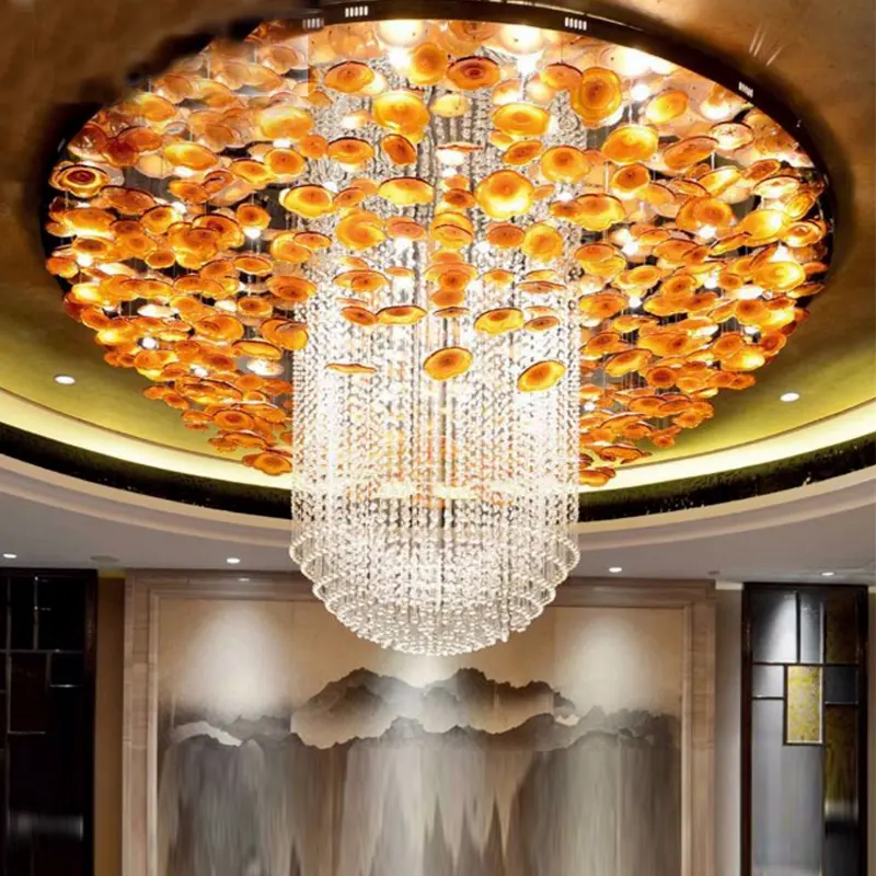 Pendant Lamp&lighting For Modern Interior Decorative and Large Chandelier for High Ceiling Glass for Living Room Bedroom Hotel