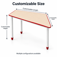 Table d'école modulaire flexible et collaborative, bureau d'activités pour la maternelle et la salle de classe avec bord anti-collision