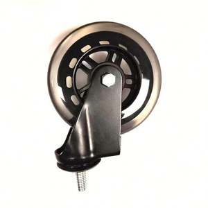 Roulettes de chaise de bureau à roulement pivotant en promotion, 3/4 pouces, en PU/PVC, capacité de charge 15 kg, roue universelle à quatre points de contact - Product Image 5