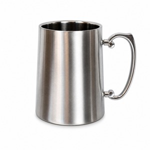 Vaso de cerveza de acero inoxidable de 380 ml, vaso de cerveza de doble capa con asa que mantiene el frío, adecuado para fiestas familiares, cumpleaños, etc. - Product Image 5