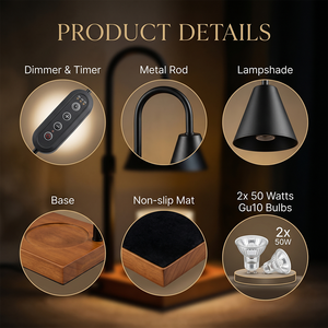 Lampe chauffe-bougie électrique haut de gamme avec variateur d'intensité et prise EU US AU, diffuseur de cire d'aromathérapie sans fumée, lampe de table décorative parfumée - Product Image 3