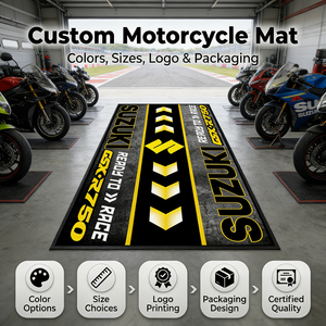 Tappetino per <span class=keywords><strong>Moto</strong></span> Personalizzato all'Ingrosso, <span class=keywords><strong>Tappeto</strong></span> in Gomma Resistente per <span class=keywords><strong>Garage</strong></span>, per Uso in Officine di Squadre di Corse e Riparazioni Motocross - Product Image 1
