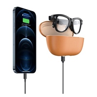 Lunettes intelligentes IA avec caméra 800W pixels, traduction IA, appels, musique, avec station de charge, monture PC, protection UV400