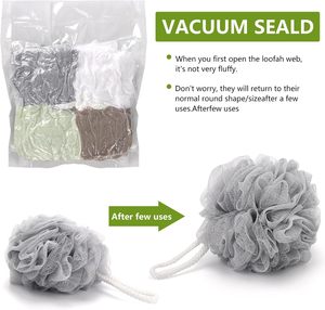 4 Pack Mesh Pouf Bath Sponge - Mesh Loofah Body Exfoliating Shower Ball Shower Sponge - Product Image 2