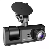 3 lentes Auto Dvr 24H Dash Cam Grabadora de video delantera y trasera Visión nocturna Auto Dashcam Video Recorder 1080P Black Box