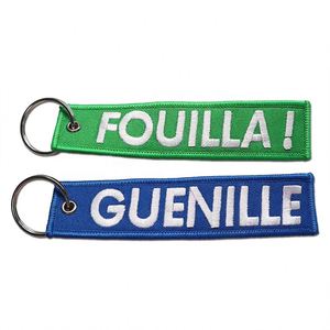 Porte-clés brodé personnalisé double face en tissu pour moto, porte-clés jet tag - Product Image 2