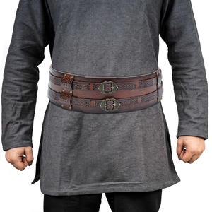 Ceinture de <span class=keywords><strong>Chevalier</strong></span> Viking pour Fêtes Cosplay, Style Rétro, Accessoire de Cosplay, Armure en Cuir PU, Ceinture Médiévale à Rivets pour Fêtes et Jeux, Marron Foncé - Product Image 3