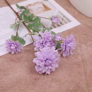 Flores Artificiales de Crisantemo y Dalia de Seda, Modelo Ruyi de Seis Cabezas RYM-357 para Decoración de Bodas, Hogar y Fotografía - Venta al por Mayor - Product Image 6