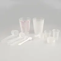 5ml Pp Matt Plastic Transparent Measuring Cup White Measuring Spoon Set