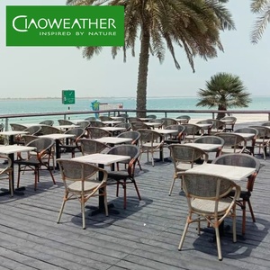 Chaises de bistrot en rotin résistant aux intempéries pour l'extérieur, chaises de salle à manger en rotin PE pour restaurant - Product Image 4