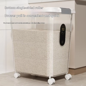 15kg 30kg de qualité <span class=keywords><strong>alimentaire</strong></span> PP boîte à riz en plastique ménage anti-insectes étanche à l'humidité scellé cuisine farine boîte de stockage - Product Image 3