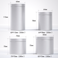 Pot à gommes réutilisable de 200 ml et 350 ml, design de flacon de complément alimentaire haut de gamme pour un emballage de complément alimentaire durable, boîtes métalliques