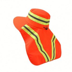 Foldable <b>Cap</b> Upf 50+ High Visibility Reflective Outdoor Neck Protector Uv <b>Large</b> Brim Sun Protection Hat Quick Dry - Product Image 1