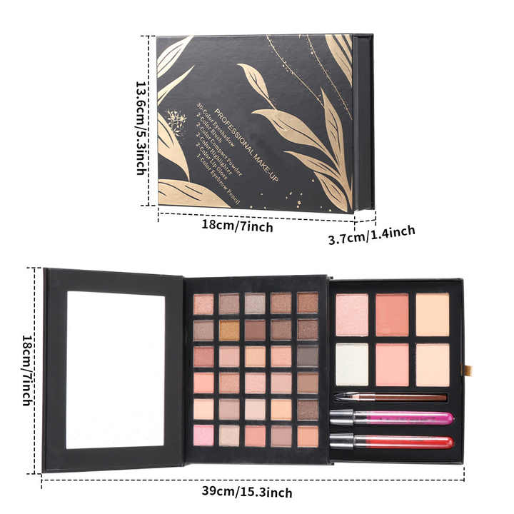 Popular Style Multi-function Makeup case Earth Color Eye Shadow Pressed Powder Cosmetic Integrated Plate Makeup