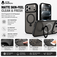Coque de protection ATB personnalisée avec béquille pour iPhone 18 17 Pro Max, antichoc, effet peau, étui magnétique personnalisé pour téléphone portable