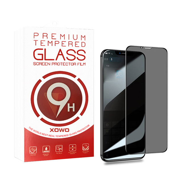XOWO Full Cover Protection Screen Protector Privacy for Xs Max, 3D Tempered Glass Screen Protector