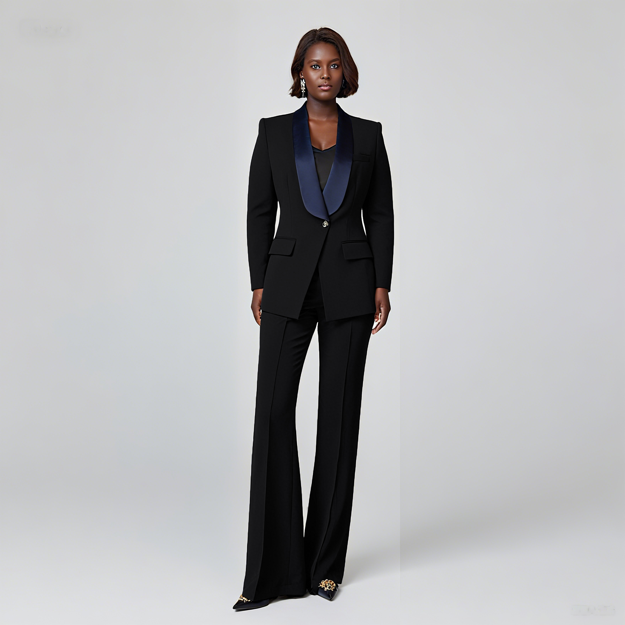 Modern Office Wear for Women Breathable Winter Flare Full-Length Regular Fit Pants Temperament Apparel Elegant Style Micro-bell · image 3