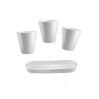 Set 2 Kuas untuk Anak, Pot Bunga Tanaman Keramik Mini Anak-anak dengan Cat 12 Warna dan 2 Kit Kuas untuk Anak-anak, Kit Menggambar dan Penumbuh DIY