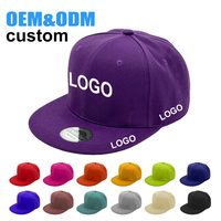 Gorras de Béisbol Hip Hop Personalizadas al por Mayor, de Alta Calidad, 100% Poliéster, 6 Paneles, Visera Plana, Ajustables, con Bordado 3D