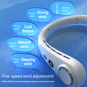 พัดลมคอแบบไร้ใบพัดระบบไฟฟ้าหน้าจอดิจิตอลสำหรับฤดูร้อนพัดลมแบบไร้ใบพัดสำหรับระบายความร้อนที่คอ - Product Image 6