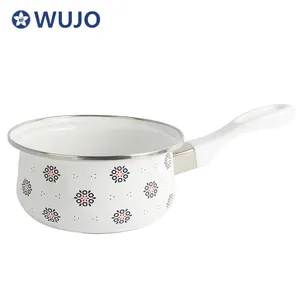 Grosir Panci Saus Dapur Enamel Logam Peralatan Masak 14Cm Panci Baja Karbon Enamel