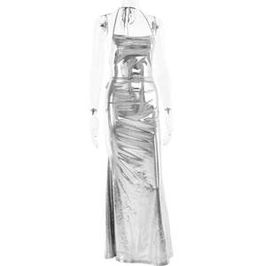 <span class=keywords><strong>Robe</strong></span> de soirée moulante élégante sexy dos nu plissée pour femmes <span class=keywords><strong>robe</strong></span> de soirée Maxi <span class=keywords><strong>robe</strong></span> de bal dorée métallisée <span class=keywords><strong>jupon</strong></span> d'invité - Product Image 4