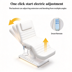 Table de massage électrique réglable pour soins esthétiques avec lumière LED, chaise de salon cosmétique, lit de spa à levage électrique - Product Image 4