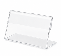 Support de table en acrylique en forme de L, porte-étiquette de prix transparent en acrylique, présentoir de menu de bureau pour restaurant, commerce de détail