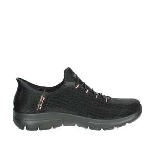 <span class=keywords><strong>Zapatillas</strong></span> Skechers Slip On <span class=keywords><strong>para</strong></span> <span class=keywords><strong>Caminar</strong></span>, Color Negro con Logotipo Dorado Rosa, <span class=keywords><strong>Zapatillas</strong></span> Cómodas <span class=keywords><strong>para</strong></span> <span class=keywords><strong>Mujer</strong></span> - Product Image 4