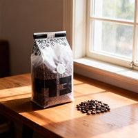 Sachets refermables laminés de 340g pour café et produits comestibles, imprimés en héliogravure, personnalisés, avec soufflet latéral, résistants à l'humidité et anti-fuite, avec valve
