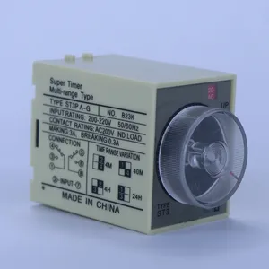 Suministro directo del fabricante de relé de tiempo de la serie ST3PA 220VAC retardo del temporizador 1/10s/60s/6min AC 220V 380V