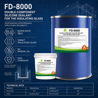 Colle silicone bi-composant à durcissement neutre FD-8000 pour collage de verre, adhérence élevée, mastic non corrosif pour l'ingénierie de construction