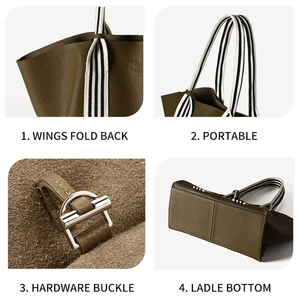 Pelle Borse per Donna Grandi Borse Tote Strutturata Minimalista per Uso Quotidiano Casual Lavoro Viaggio - Product Image 3