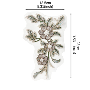Toppa ricamata floreale con motivo floreale 3d Applique <span class=keywords><strong>in</strong></span> <span class=keywords><strong>pizzo</strong></span> ricamato con perline per accessori di abbigliamento - Product Image 6