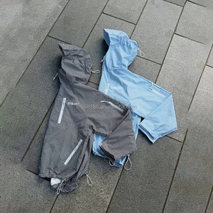 Veste coupe-vent en nylon imperméable à capuche pour homme, veste coupe-vent à carreaux légère de haute qualité personnalisée avec fermeture éclair - Product Image 3