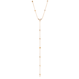 J & D 18K PVD placa de oro <span class=keywords><strong>collar</strong></span> de acero inoxidable impermeable moderno clásico blanco circón colgante Y cadena - Product Image 5