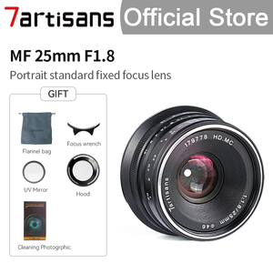 7 artesanos 25mm F1.8 Prime lente para <span class=keywords><strong>Sony</strong></span> E montaje Fujifilm Canon Mout Micro 4 <span class=keywords><strong>3</strong></span> cámaras <span class=keywords><strong>A7</strong></span> A7II A7R envío gratis - Product Image 3