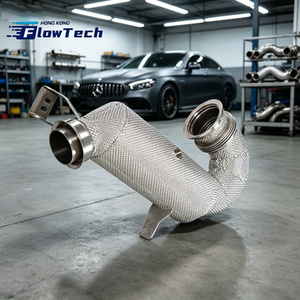 Downpipe FlowTech SS304 avec bouclier thermique pour Mercedes-Benz AMG GT50 GT53 X290 M256 3.0T – 200 cellules, haut débit, sport, montage direct - Product Image 1