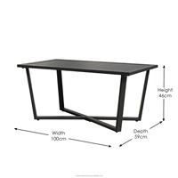Table d'appoint carrée portable OSMEN Macarena en aluminium moderne, gain de place, pour jardin extérieur