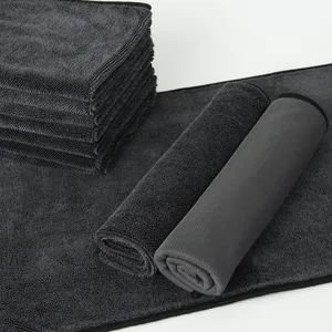 Professional new net traceless nano microfiber custom car fiber washing dryer gray dry towel for car