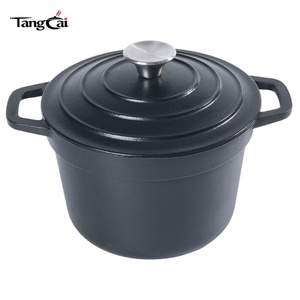 Marmite hollandaise profonde ronde en <span class=keywords><strong>fonte</strong></span> <span class=keywords><strong>émaillée</strong></span> rouge de 5 litres avec couvercle, compatible four, pour la cuisson du riz  Toxique pour la cuisine quotidienne familiale à la maison - Product Image 3
