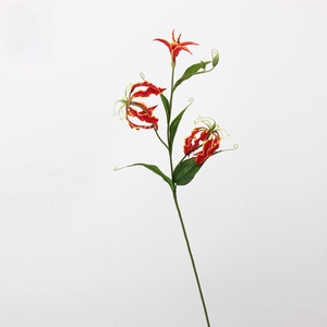 ดอกไม้ประดิษฐ์สี<span class=keywords><strong>แดง</strong></span>ขายส่ง LO-848 ช่อดอกไฟลิลลี่ ซิมบิเดียม ไฮเดรนเยีย แวนด้า ผลเบอร์รี่สี<span class=keywords><strong>แดง</strong></span> ดอกไม้ปลอมสำหรับตกแต่งงานแต่งงานและบ้าน - Product Image 6