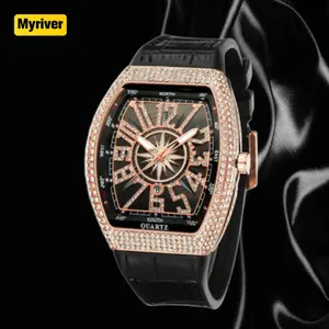 Myriver Frank Cask Masculino All Sky Star Vintage Belt Yacht Diamond Watch