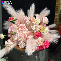 LEDA Boule de fleurs artificielles en plumes de rose rose, toile de fond en soie pour événements et mariages – Meilleure vente