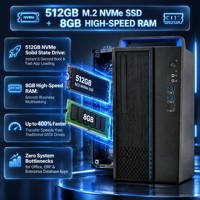 PC Desktop Faktor Bentuk Kecil 15L Hygon 3350 8 Core 8GB 512GB NVMe SSD 2GB GPU Monitor 23.8 Inch Komputer Tower Kompak