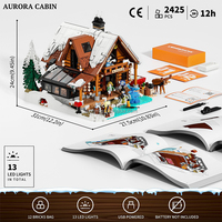 Lumibricks L9090 Nordic Aurora-visualisation cabines briques 2425 pièces bricolage assemblage vue sur la rue blocs de construction avec lumière