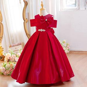 <span class=keywords><strong>Robe</strong></span> de soirée princesse <span class=keywords><strong>pour</strong></span> filles, épaules dénudées, avec nœud et strass à la taille, <span class=keywords><strong>pour</strong></span> anniversaire d'enfants, performance au piano, ou événement formel - Product Image 6
